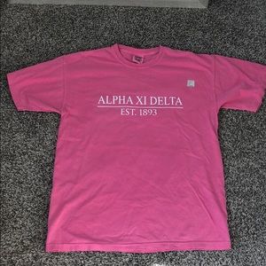 Alpha Xi Delta Pink Comfort Colors Tshirt